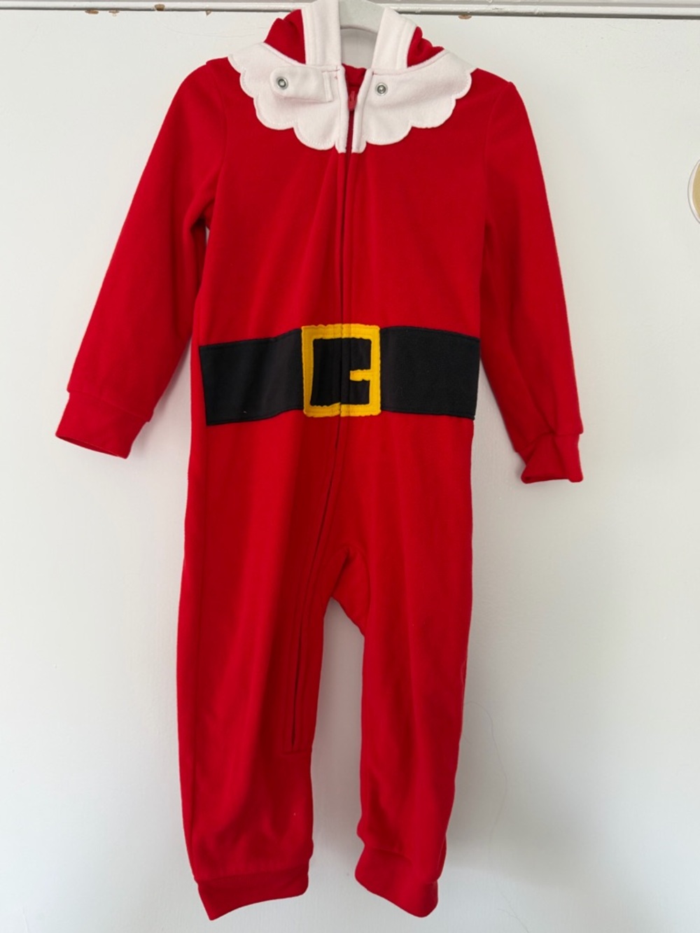 Carter's Red Santa Belt One-Piece Fleece boy or girl size 2T